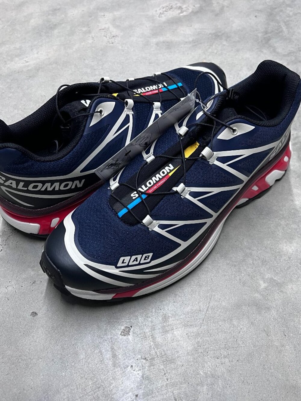 Salomon XT-6 Maritime Blue Black Fiery Red Men's Size 13 L491054 - New